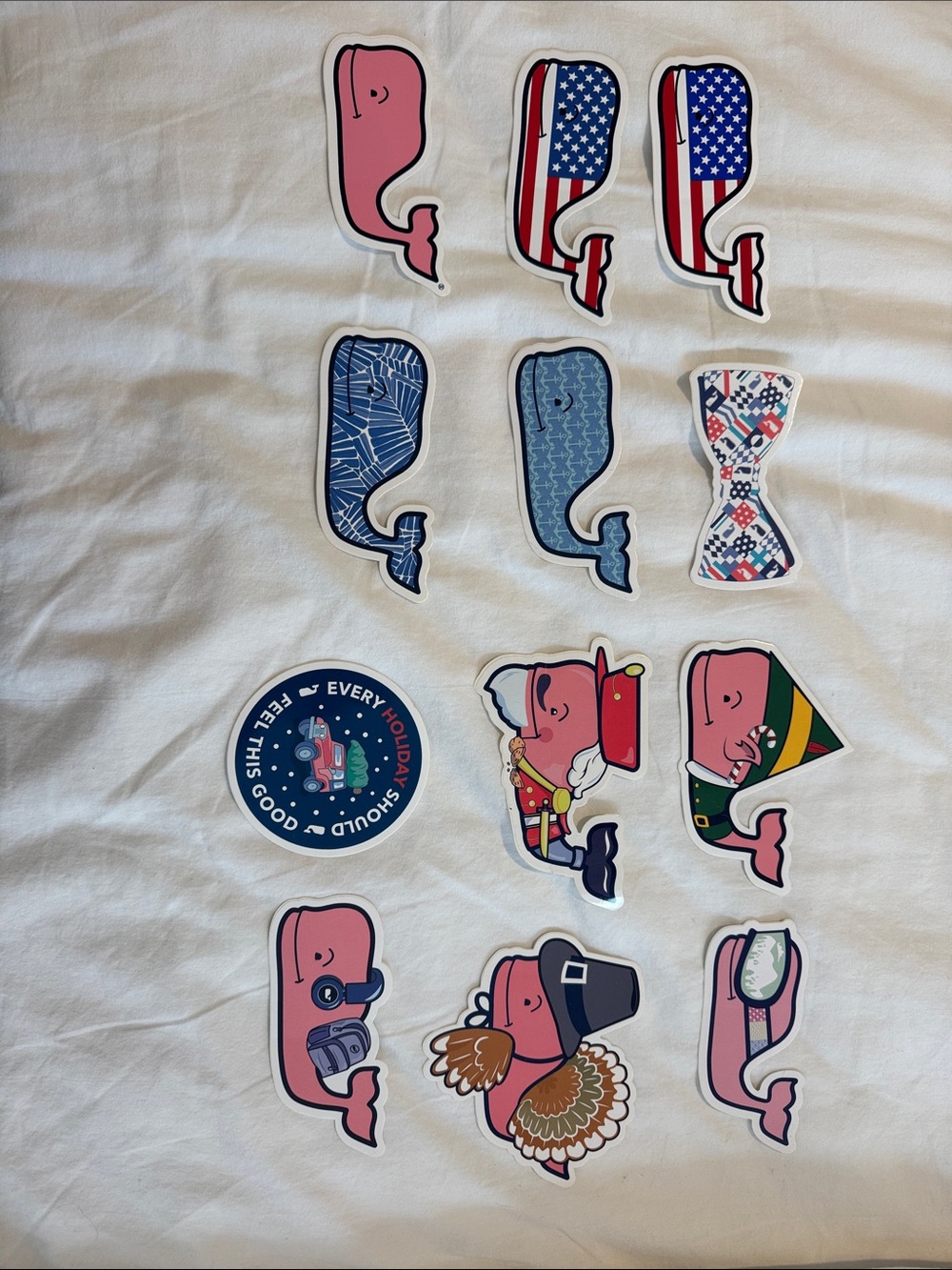 Vineyard Vines Whale Sticker Pack - Nautical & Holiday Icons